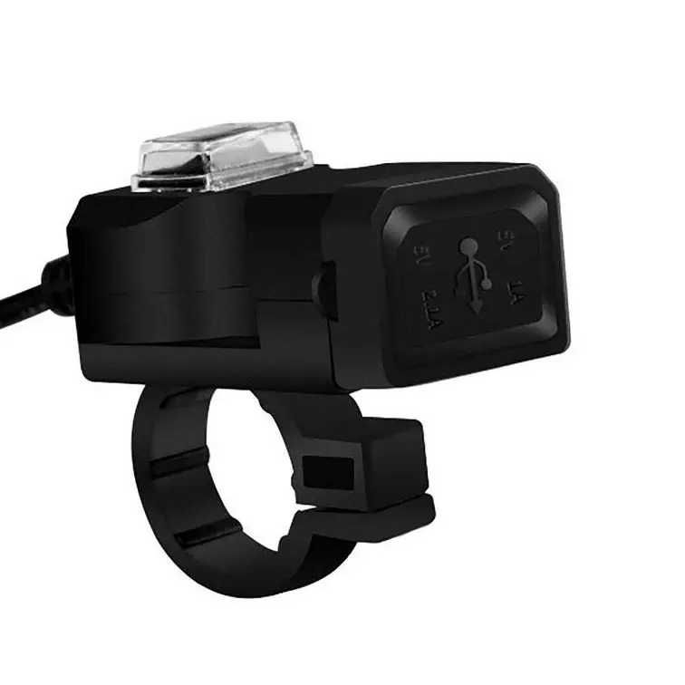Carregador USB duplo moto interruptor