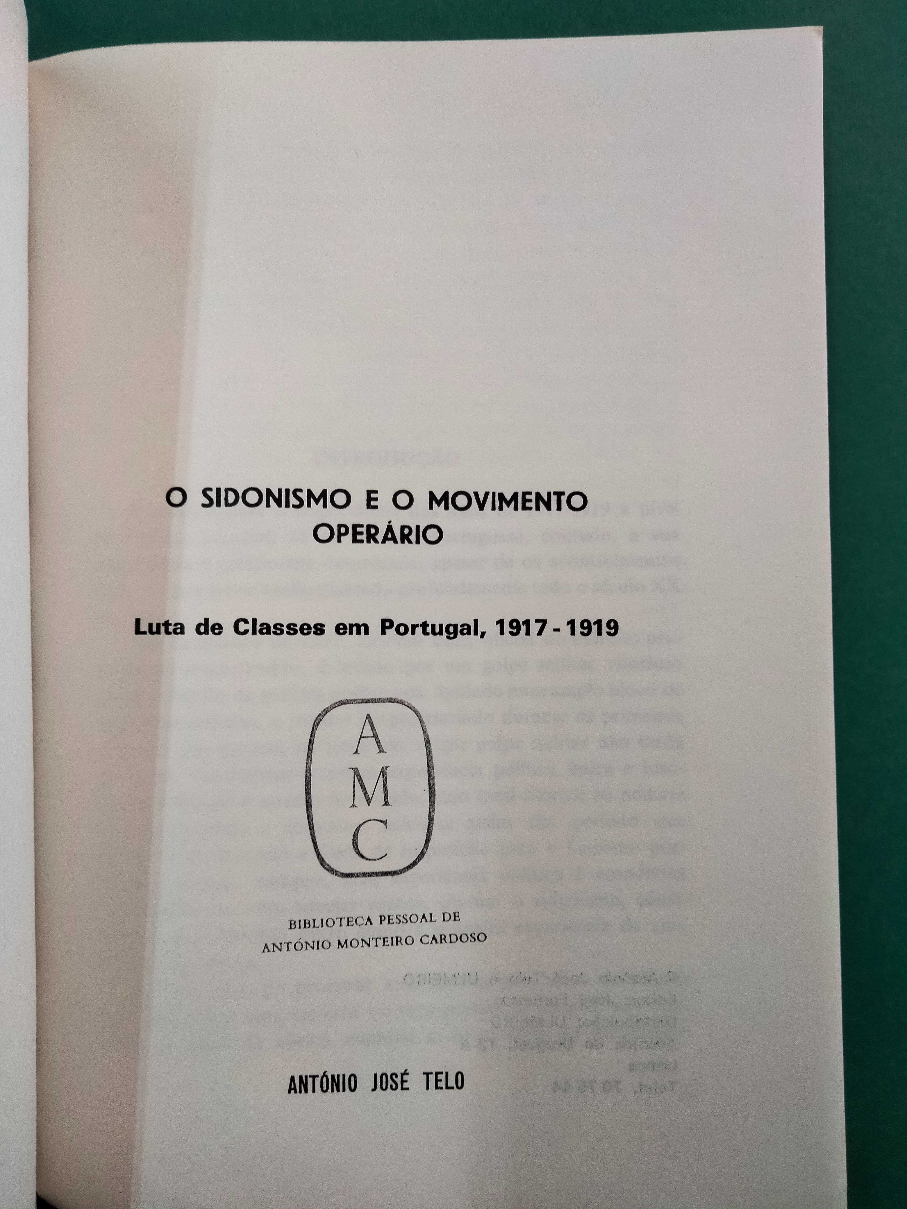 O Sidonismo e o Movimento Operário Português - António José Telo