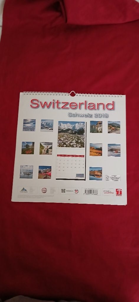 Calendário da Suíça, de 2018