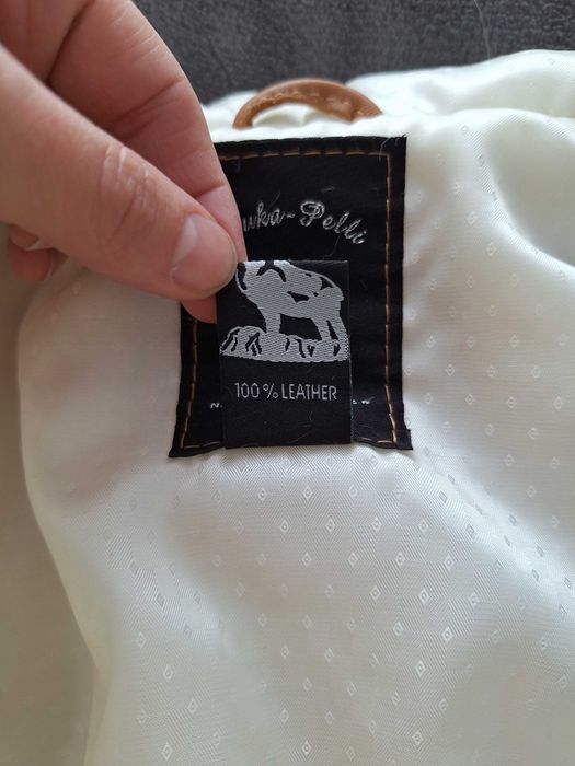 Damska Kamizelka Futerkowa Z Kapturem Beżowa Luka-Pelli (S) 100% skóra