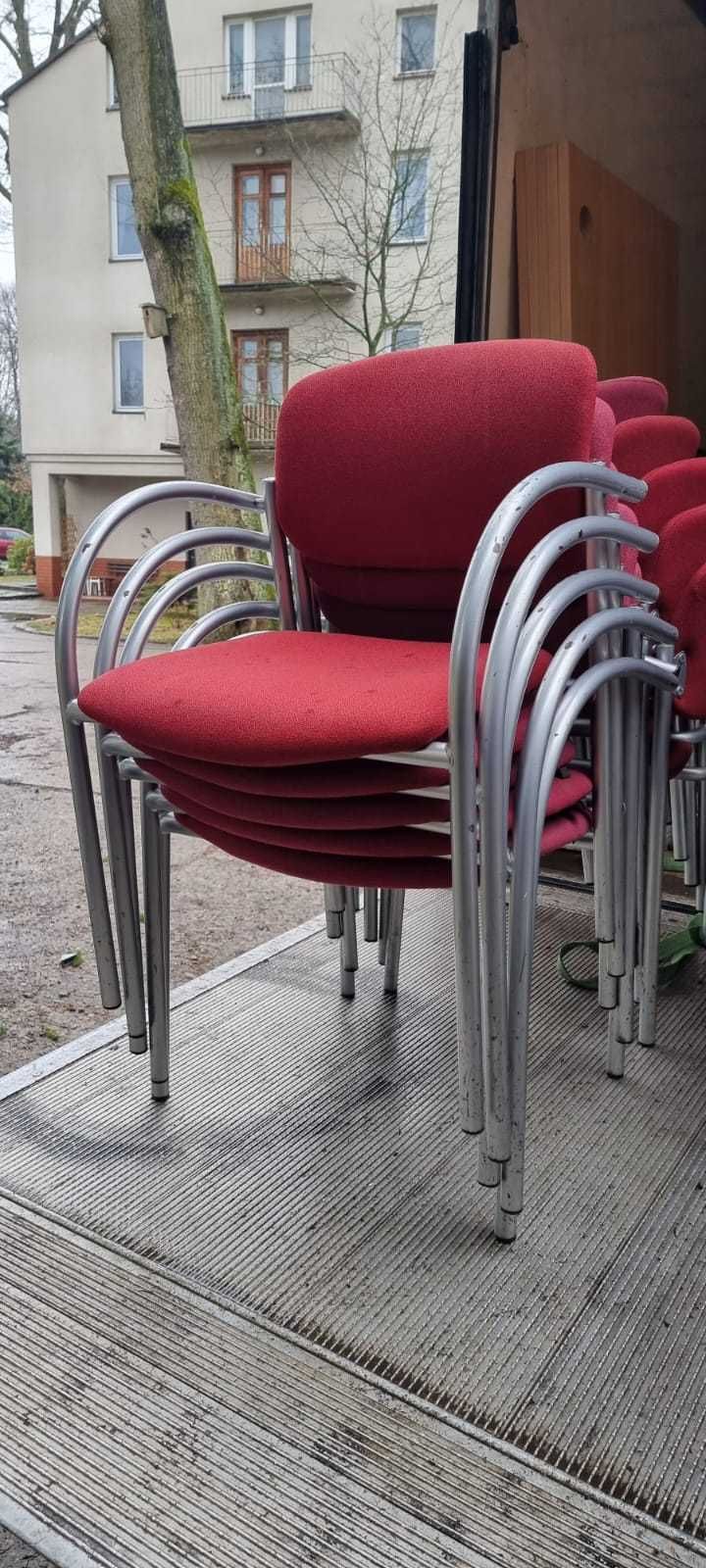 Krzesło metalowe solidne czerwone krzesła