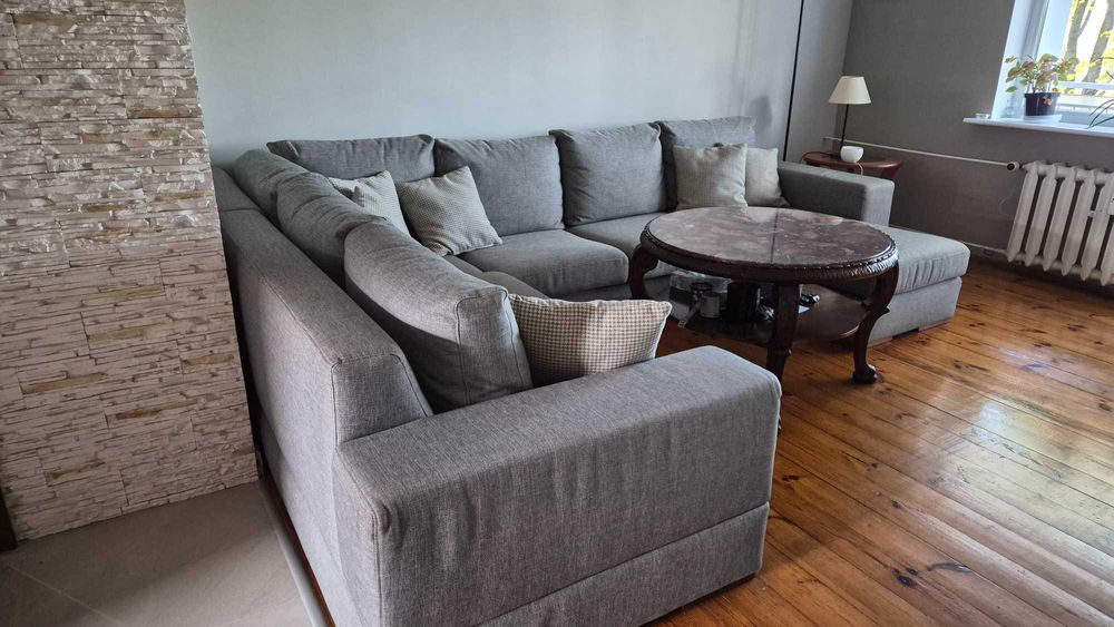 Nowoczesny, duży wypoczynek, narożnik z szezlongiem