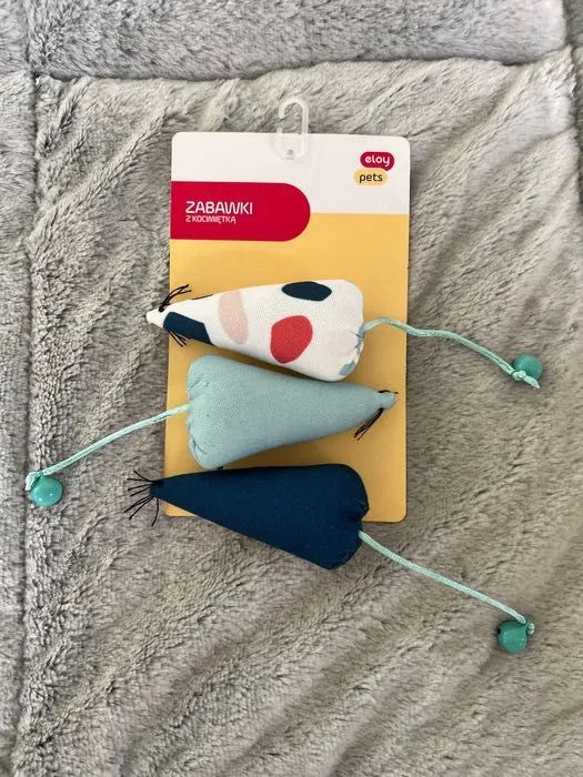 Myszy z kocimiętką, zestaw zabawek 3 sztuki dla kota