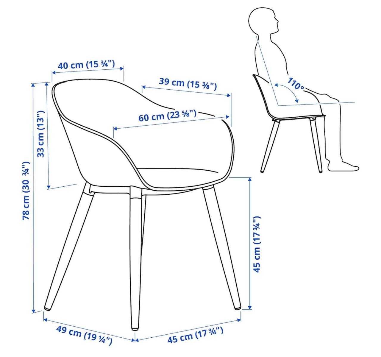 Krzesło z podłokietnikami IKEA GRÖNSTA, białe