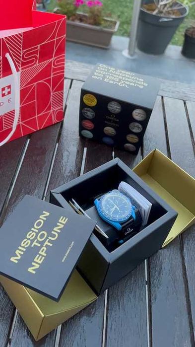 Swatch x Omega Bioceramic Moonswatch Mission to Neptune Moonshine Gold