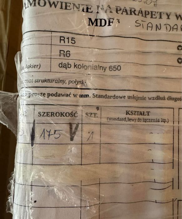 Nowy parapet 1700 x 175 mm dąb kolonialny