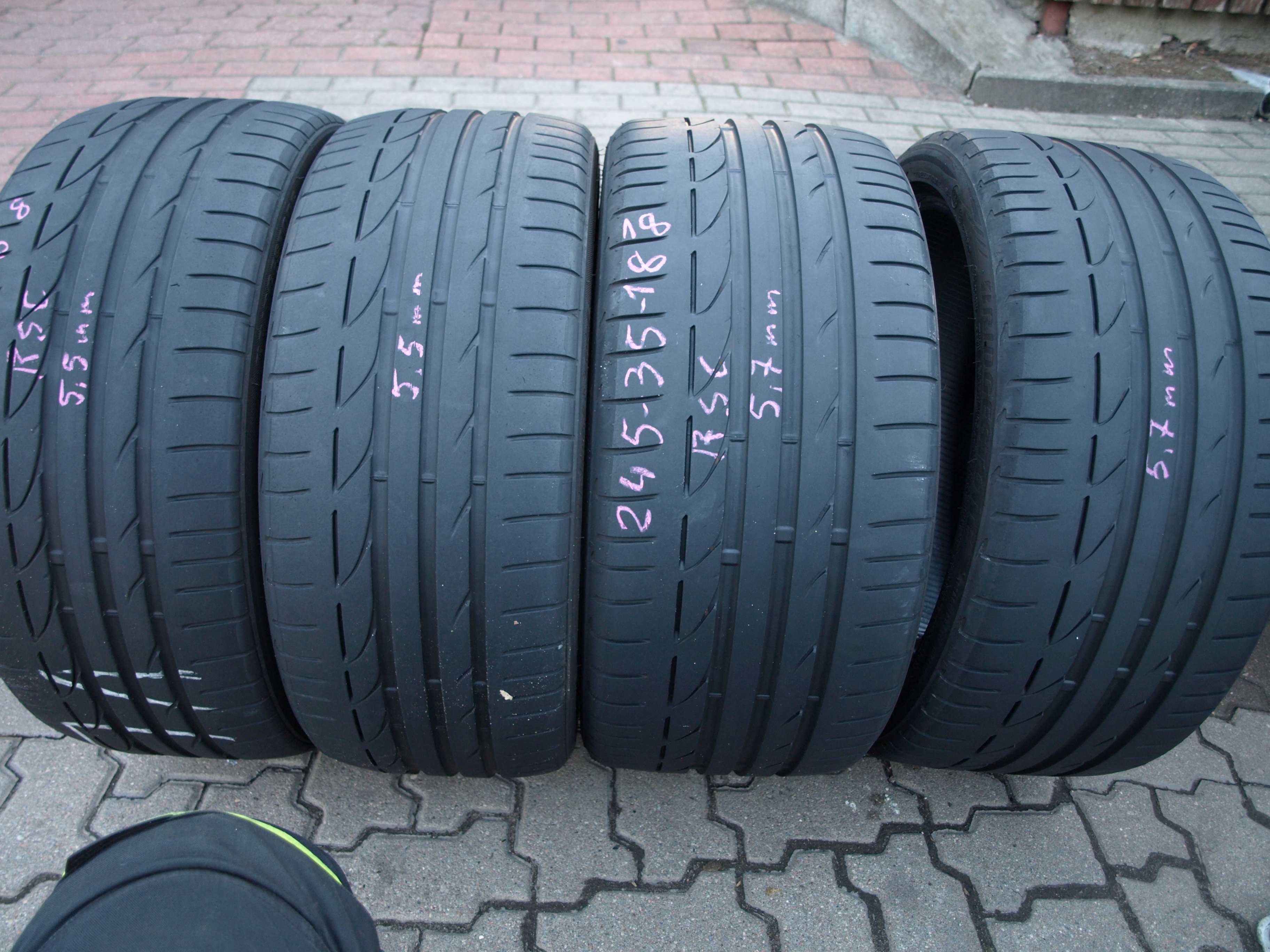 4 szt Opony letnie Bridgestone 225/40 i 245/35r18 Rsc Bmw e90 M-Pakiet