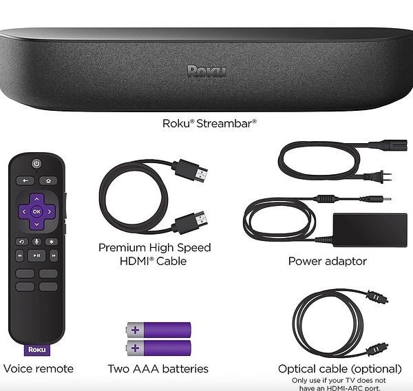 Саундбар Smart TV приставка Roku Streambar 4K HDR Streaming Device