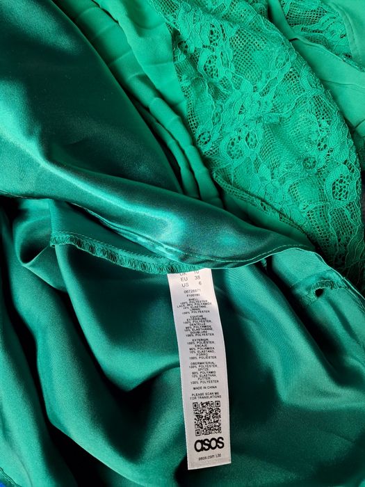 Suknia midi zielona plisowana r.36-38"asos.