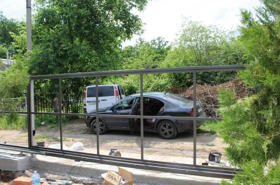 Откатные ворота, Каркас ворот, Відкатні автоматичні ворота, Фурнітура