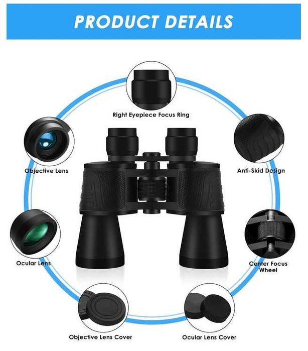Binóculos Longo alcance 10 X 50 BAK4 HD