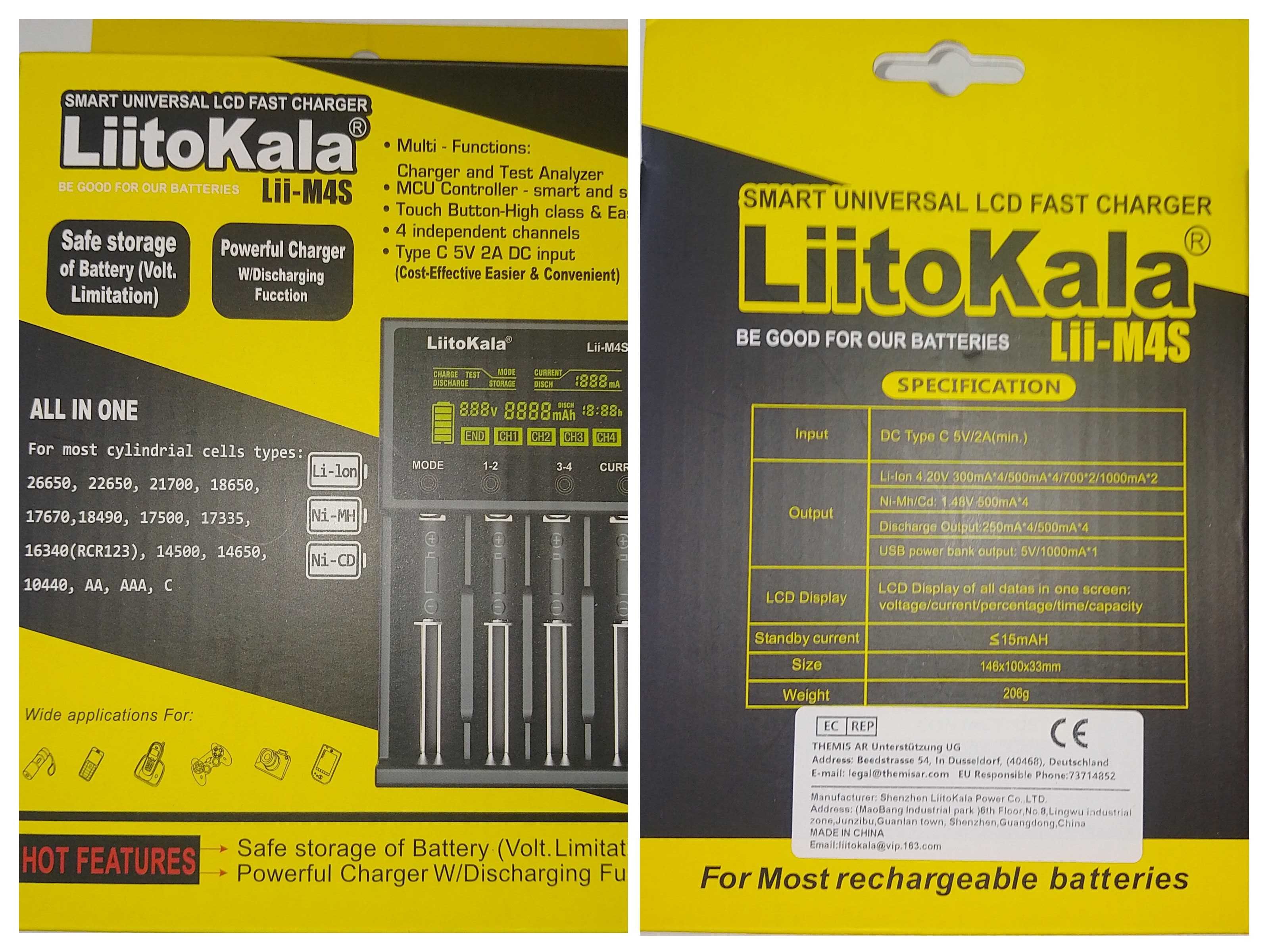Зарядка акумулятора Litokala Lii M4s (Ni-MN/CD, Li-on.
