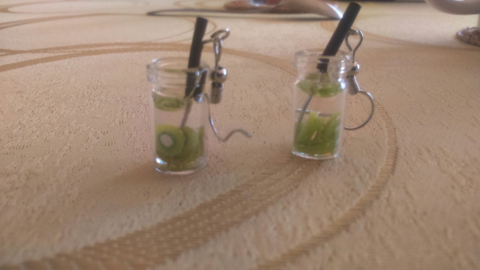Kolczyki drinki, kiwi, kolczyki z kiwi, handmade