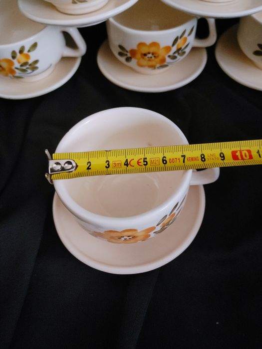 Komolet 6 sztuk filizanki malowane jak fajans Włocławek retro prl