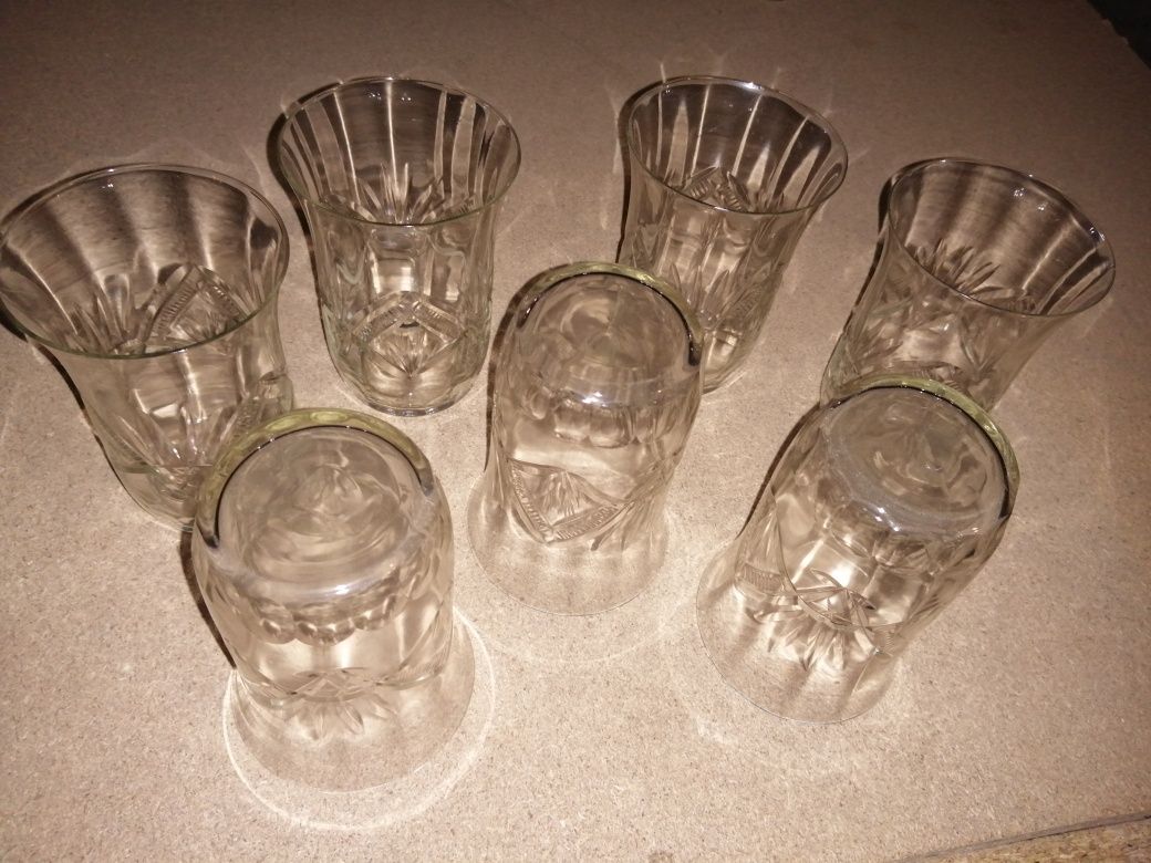 Kryształowe szklanki kufle literatki kolekcja PRL whisky