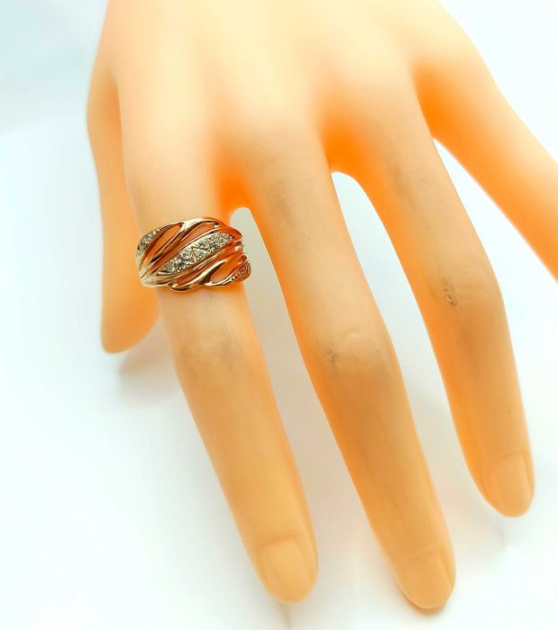 Złoty pierścionek ażurowy szeroki Pr.585 W:2,57gr Roz,14