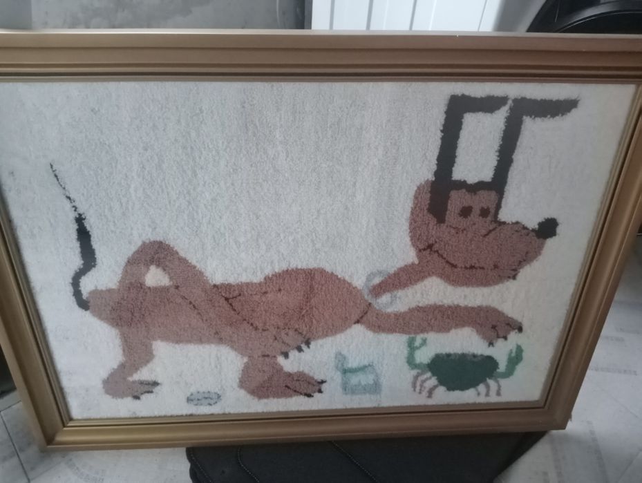 Quadro bordado do pluto