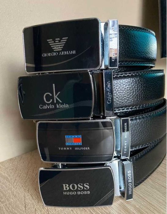 Skórzany Pasek Męski Paski do Garnituru Jeansów Armani BOSS Hilfiger