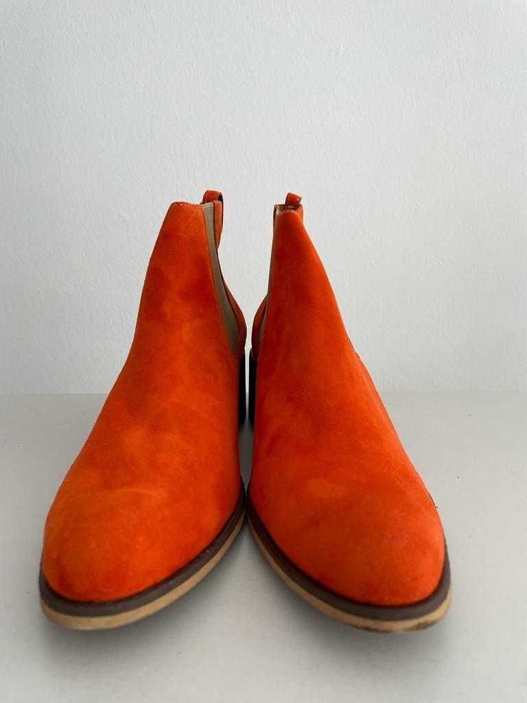 Buty damskie sztyblety pomarańczowe. STILLO