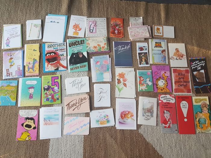 102 Postais e cartões novos com envelopes