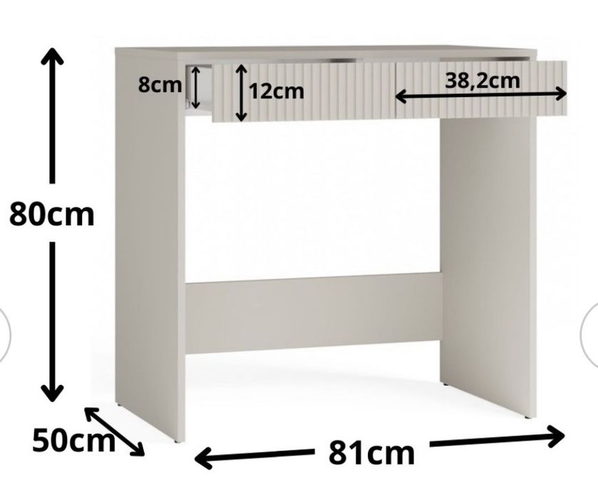 Nowe Biurko z 2 szufladami 80cm