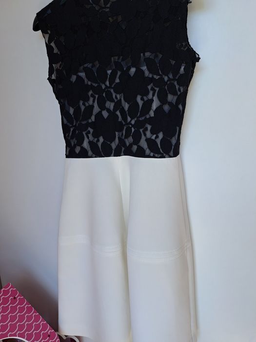 Sukienka Hexeline biało czarna komunia chrzciny wesele