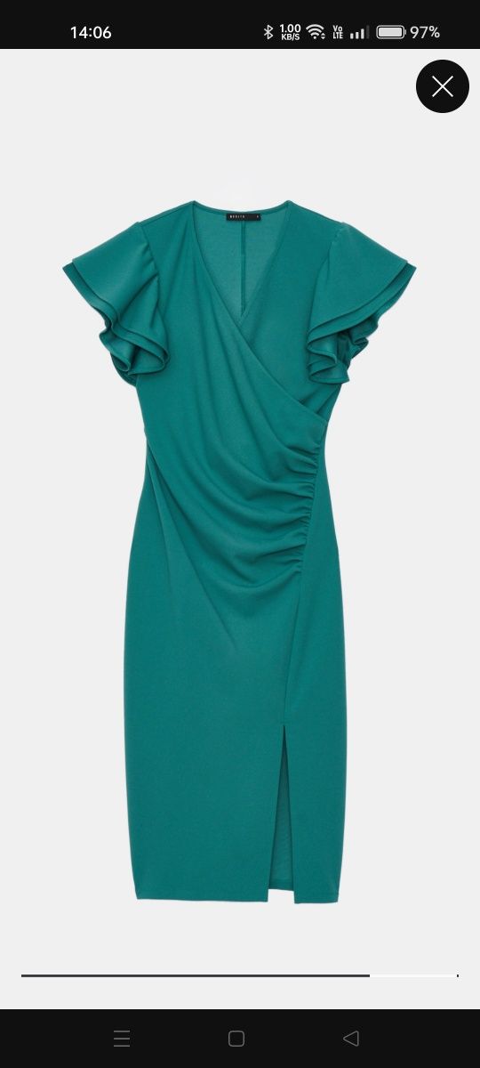 Piękna nowa morska elegancka sukienka midi od Mohito