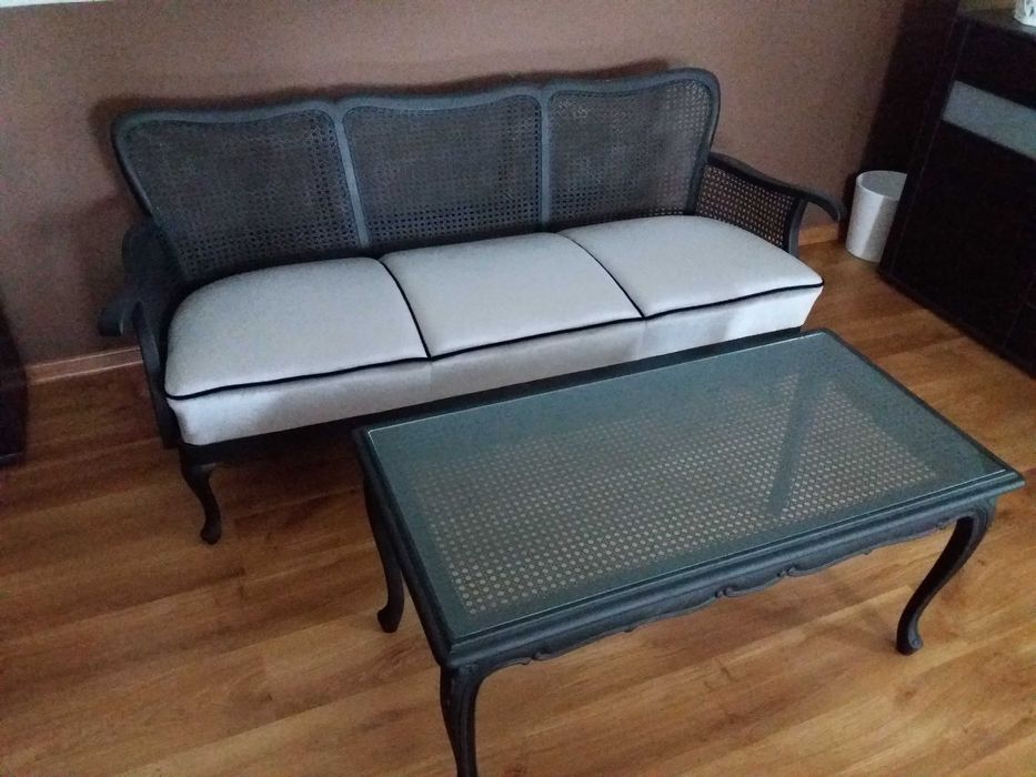 Stylowy komplet Ludwik  nowa piękna tapicerka okazyjna cena