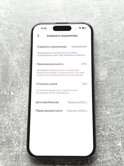 Apple iPhone 15 PRO 128GB Natural Titanium. Фізична сім та eSIM