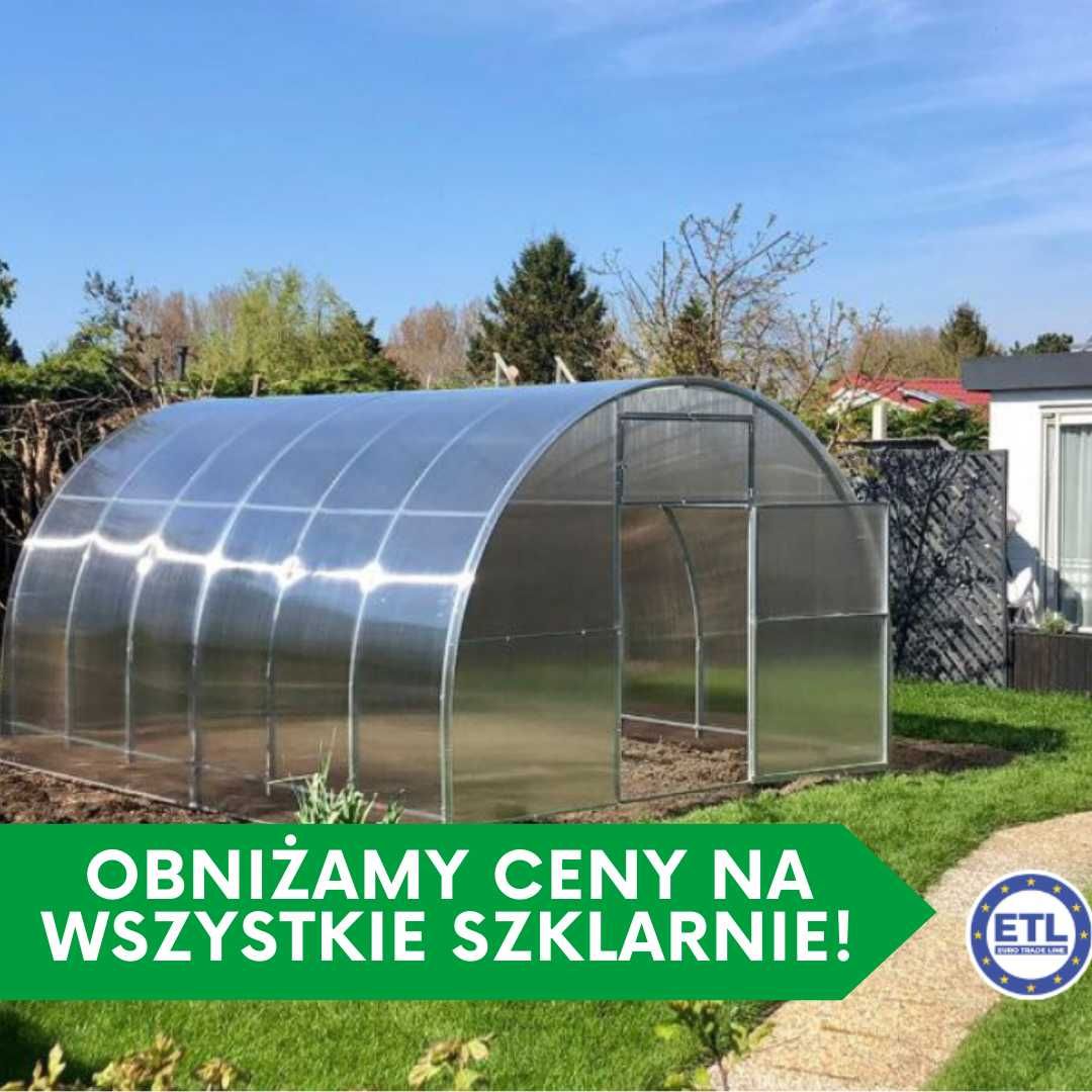 Szklarnia Tunel ogrodowy poliwęglan 6mm 3m x 4/6/8/10m profil 20x20mm