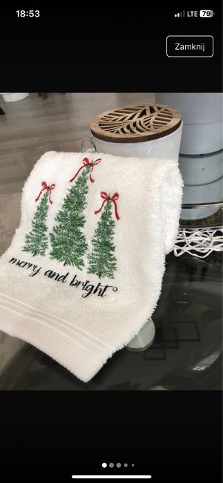 Ręczniki 50×100 – świąteczne, bawełna 100%, haft komputerowy + imię