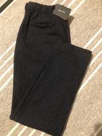 Massimo Dutti, spodnie wełna, wełniane, granatowe w prążek 38, M