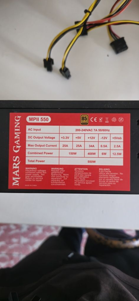 Fonte de alimentação Mars gaming 550w