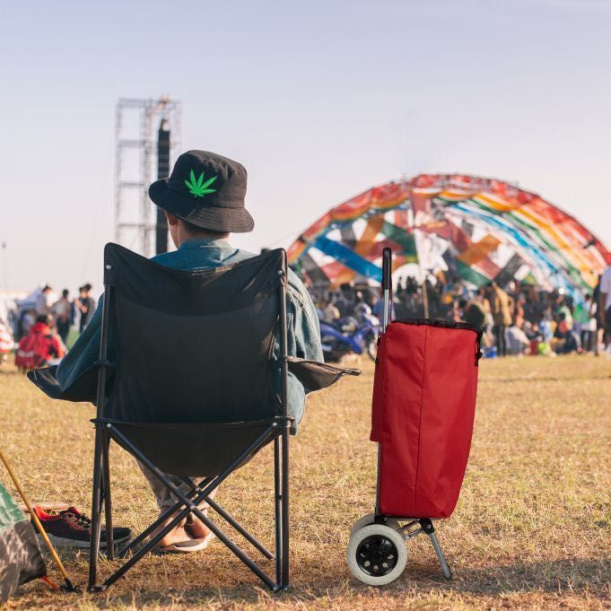 Wózek na zakupy Relaxdays czerwony poliester