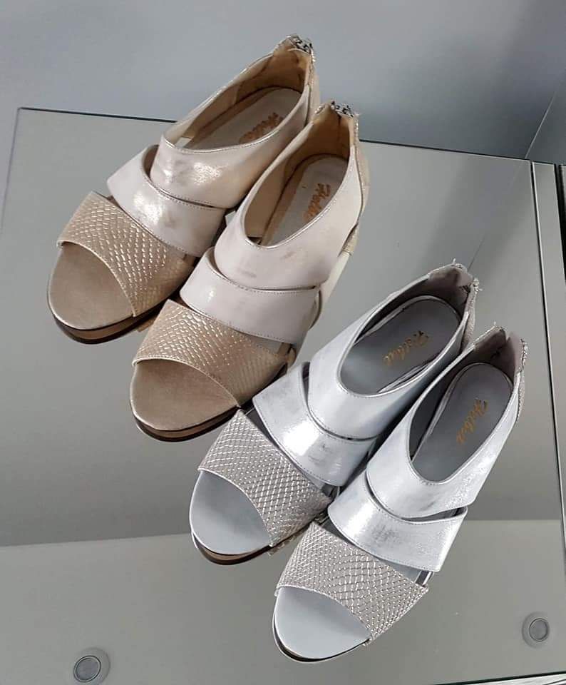 Eleganckie botki letnie złote srebrne skóra naturalna