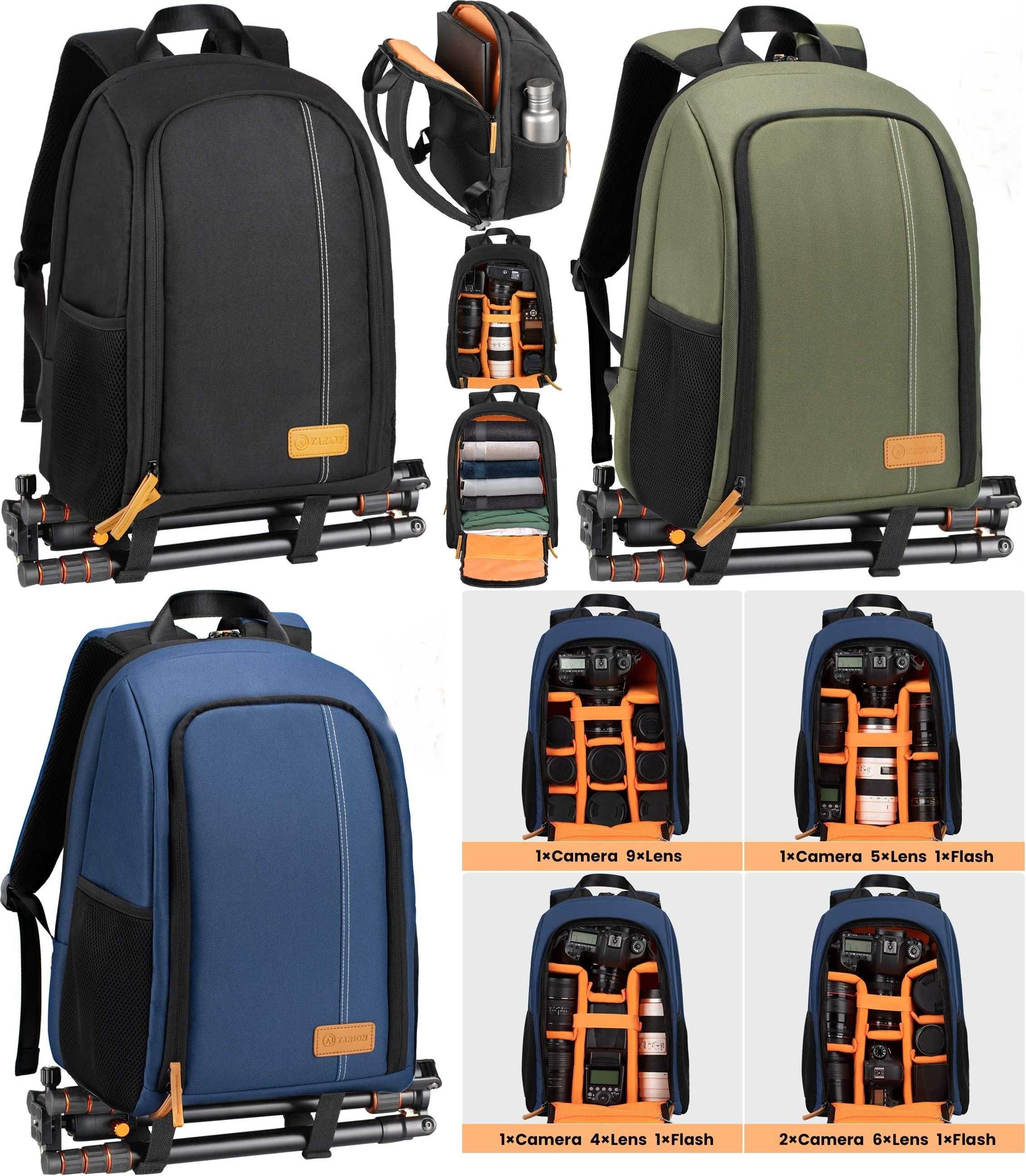 Mochilas leves e versáteis p/ maquina, objetivas, tablet/pc e tripé