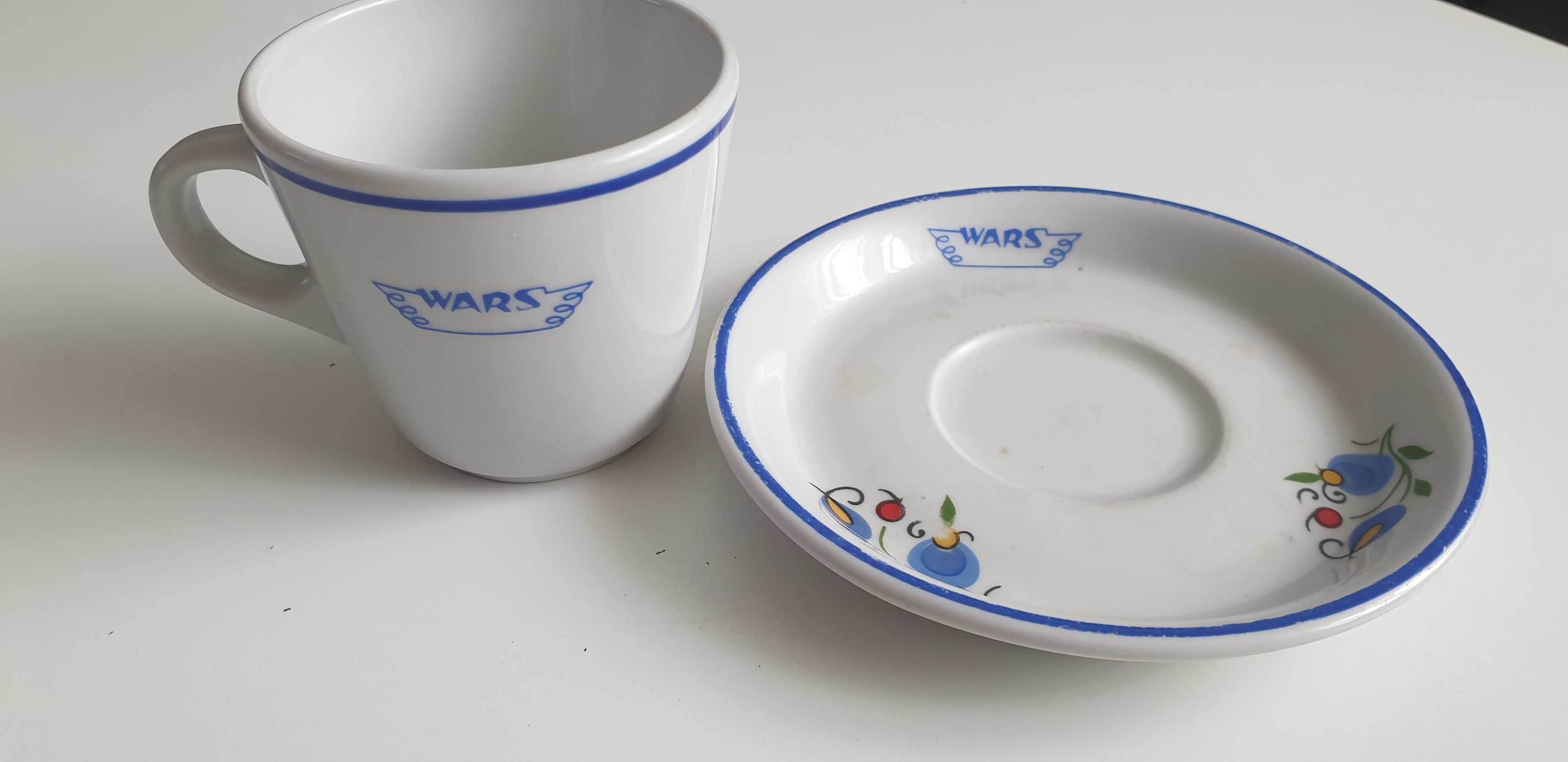 Starocie z Gdyni - P.K.P. - WARS - filiżanka na spodku porcelanowa