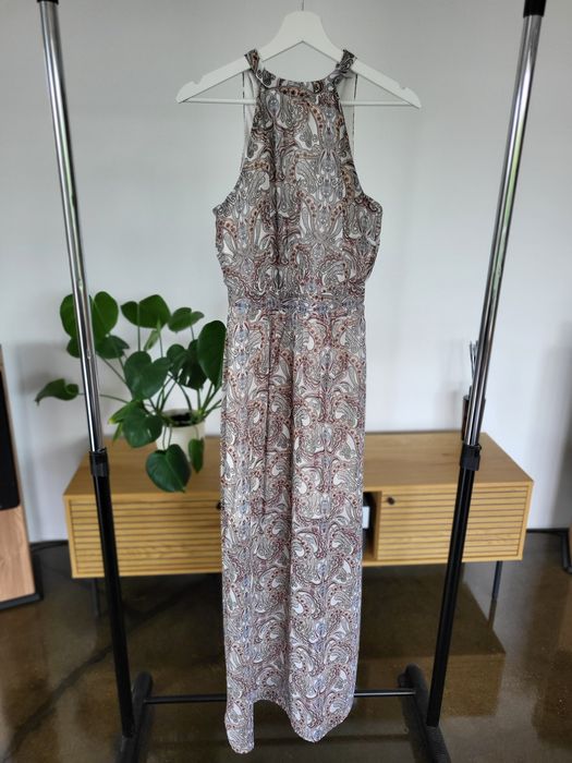 Sukienka na wesele, przyjęcie, długa, wiązana na szyi, S