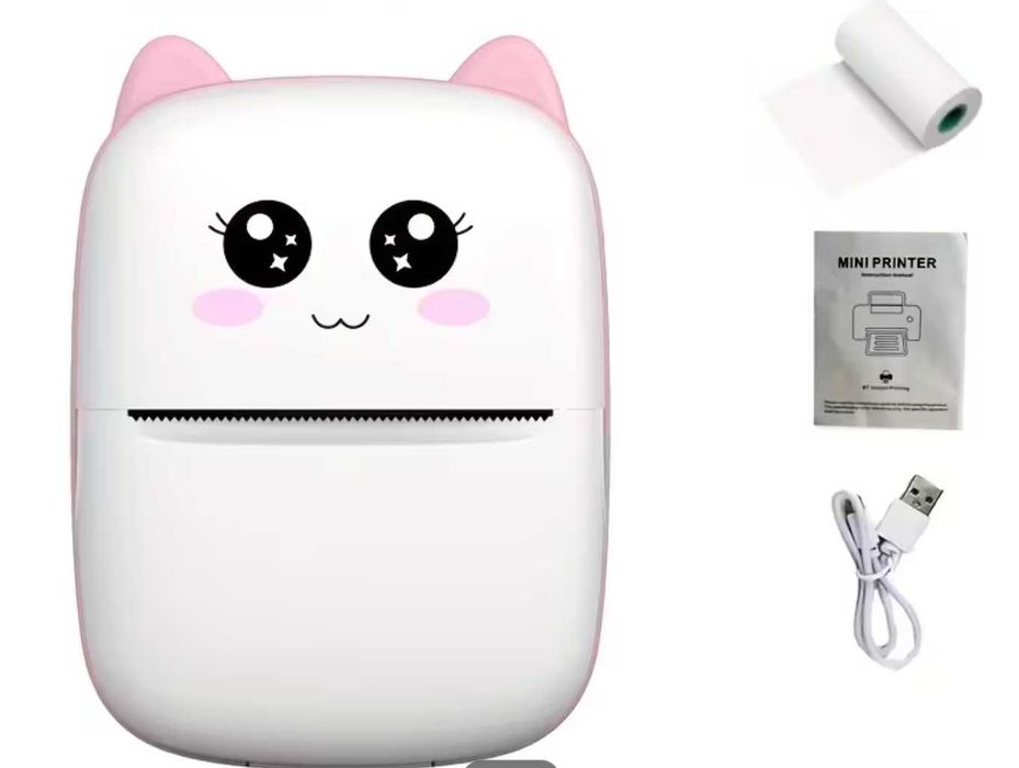 Дитячий бездротовий портативний міні принтер рожевий