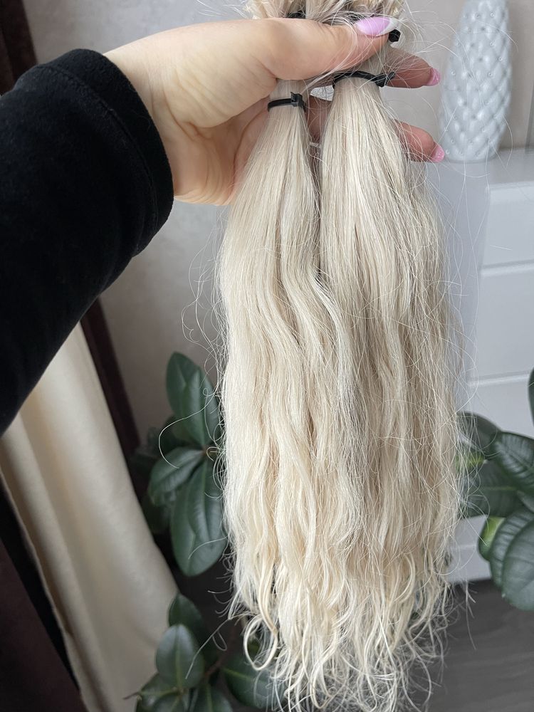 Волосы для наращивания волна блонд славянка