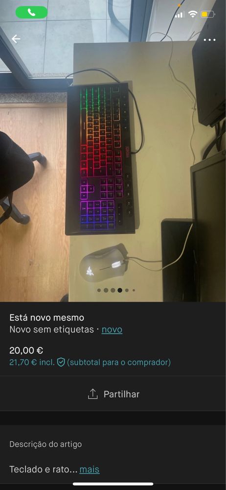 Teclado e rato novos