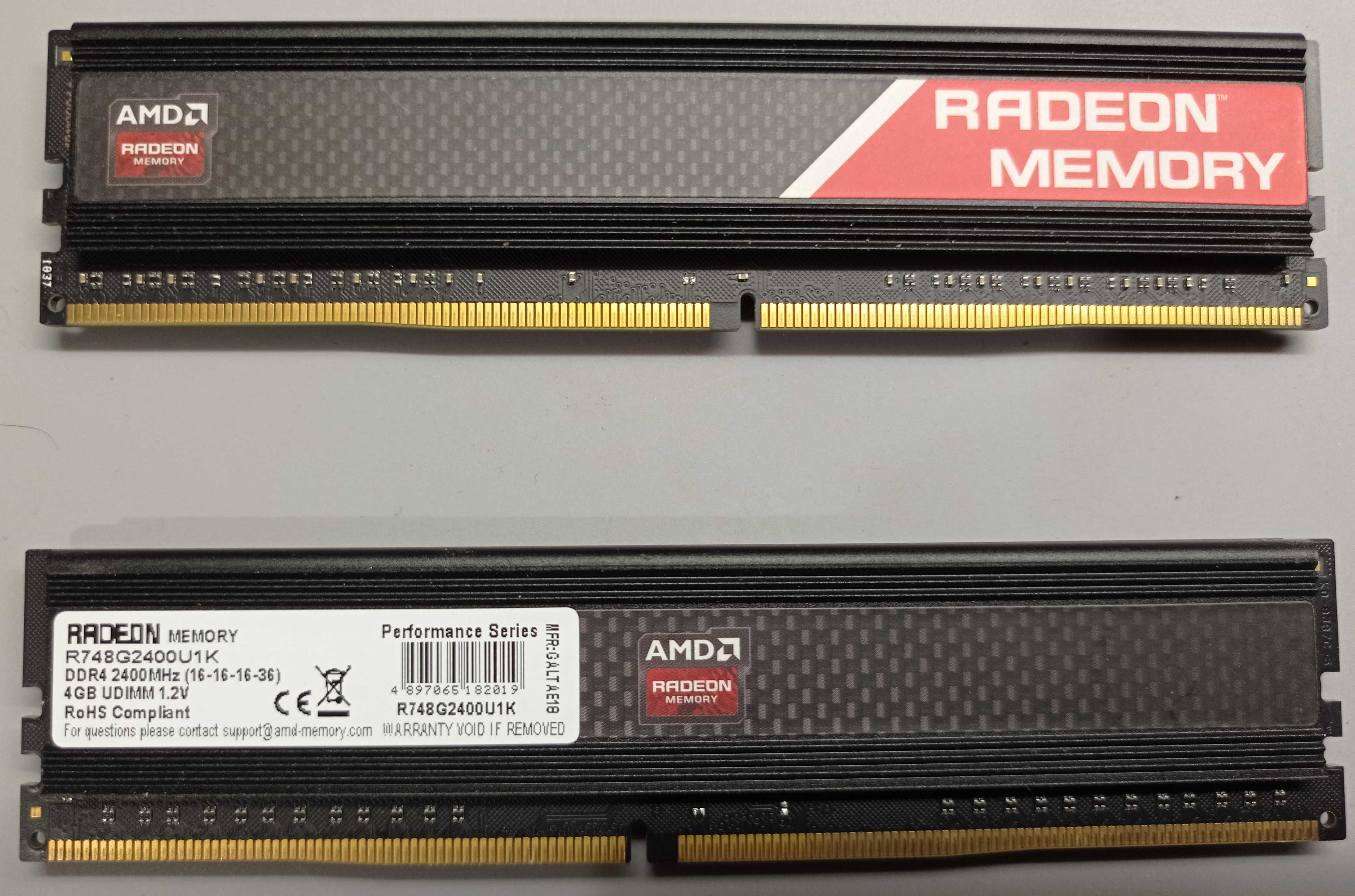 Память  DDR 4 AMD RADION MEMORY 8 Gb/2X4Gb 2400 MHZ(2шт)