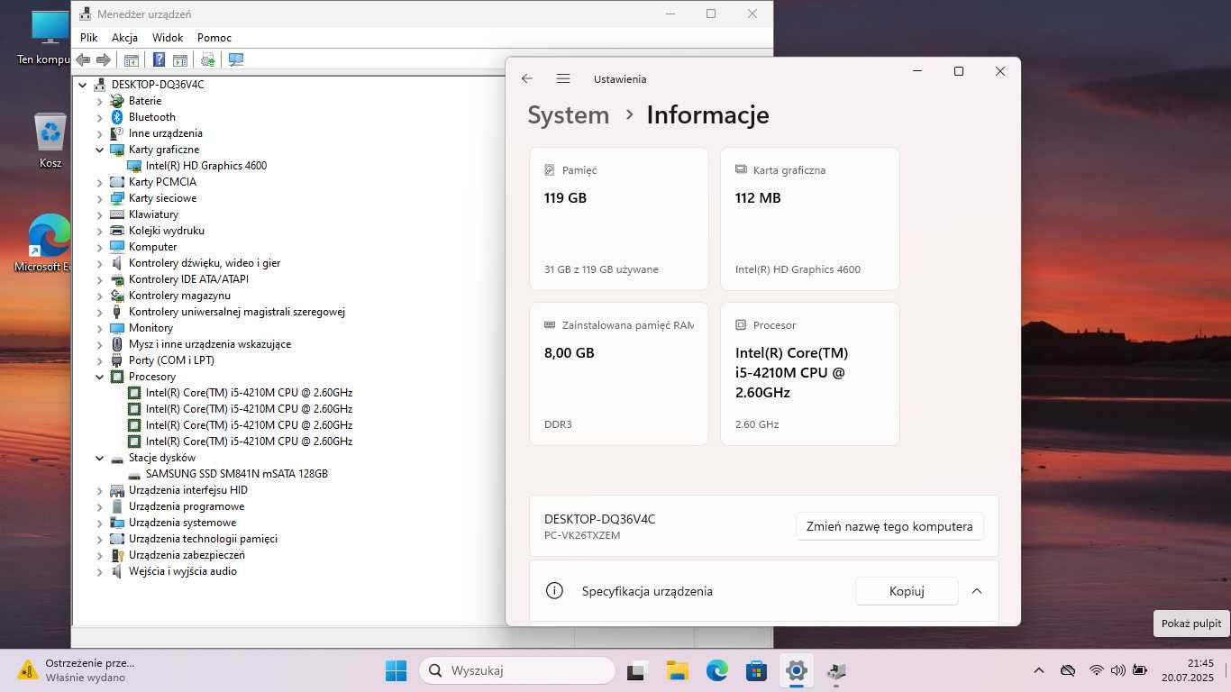 Laptop NEC  / i5 / 8GB RAM / 128-SSD / Niemiecka jakość!