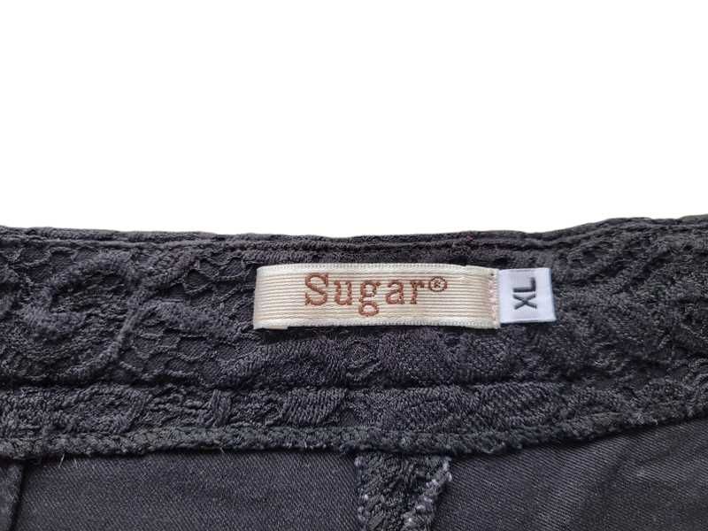 Czarne koronkowe spodenki Sugar 36,S z wysokim stanem goth rock