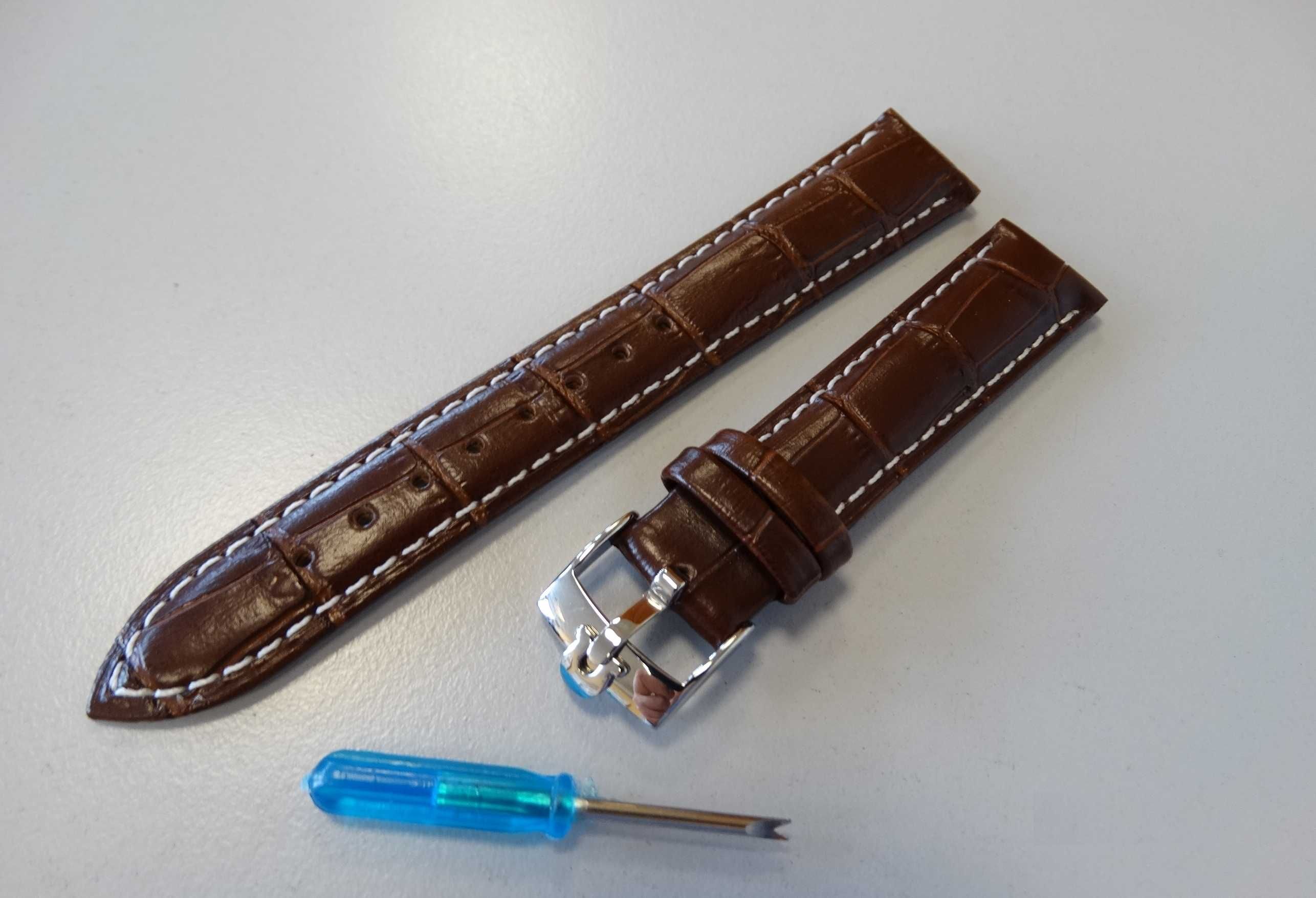 Pasek do zegarka Omega 18mm brązowy