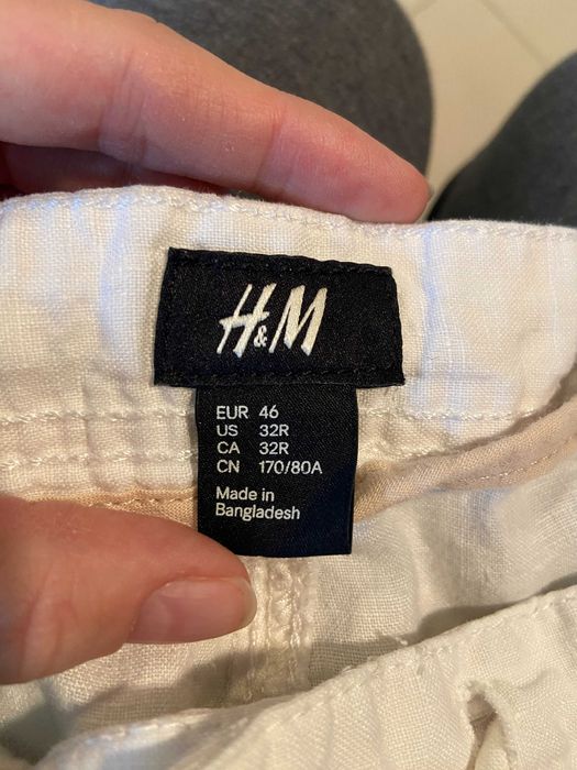 Lniane białe szorty