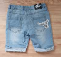 Krótkie spodenki jeans r. 152 chłopięce