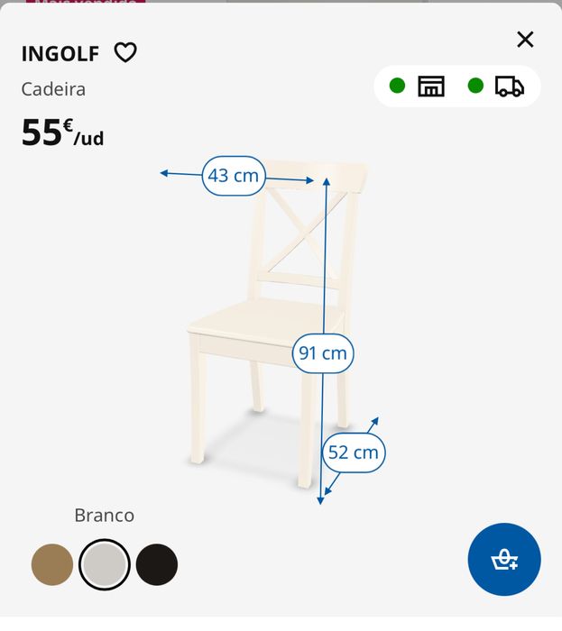 Cadeira refeicao gama Ikea INGOLF