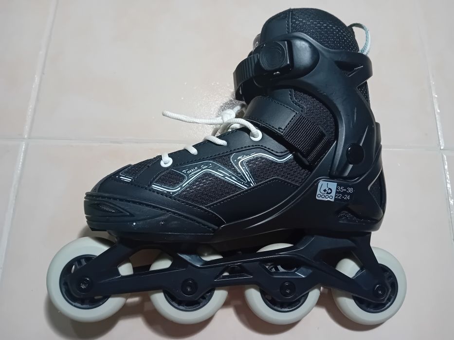 Patins de criança fit 3 jr preto caqui 35-38