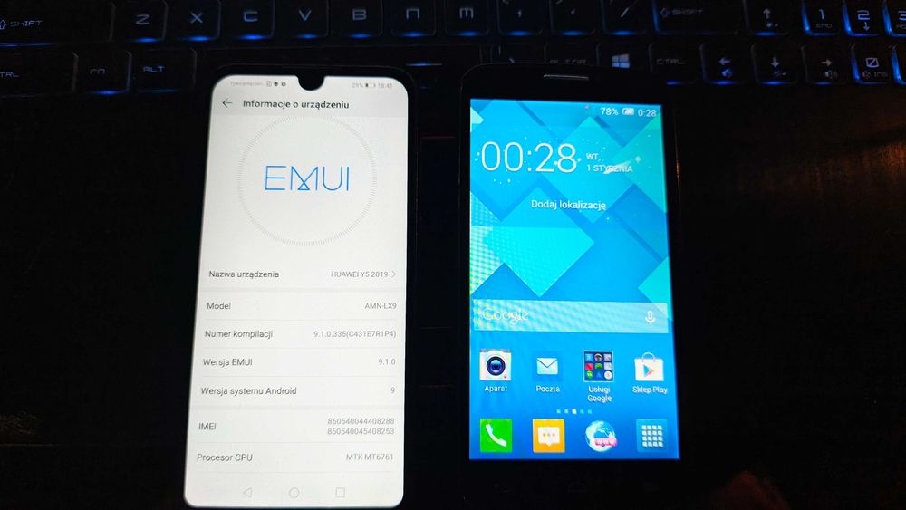 Smartfony Huawei Y5 2019, Alcatel One Touch Pop c7, Huawei P8 Lite